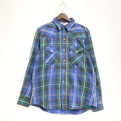 【中古品】【メンズ】 DAKOTA ダコタ USA製 80S HEAVY FLANNEL SHIRT ヘビー フランネル シャツ トップス 長袖 146-260828-ya-04-izu サイズ：L カラー：ブルー 万代Net店