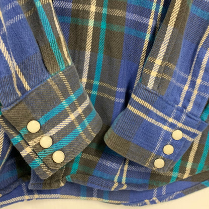 【中古品】【メンズ】 DAKOTA ダコタ USA製 80S HEAVY FLANNEL SHIRT ヘビー フランネル シャツ トップス 長袖 146-260828-ya-04-izu サイズ：L カラー：ブルー 万代Net店