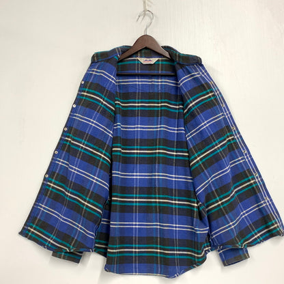 【中古品】【メンズ】 DAKOTA ダコタ USA製 80S HEAVY FLANNEL SHIRT ヘビー フランネル シャツ トップス 長袖 146-260828-ya-04-izu サイズ：L カラー：ブルー 万代Net店