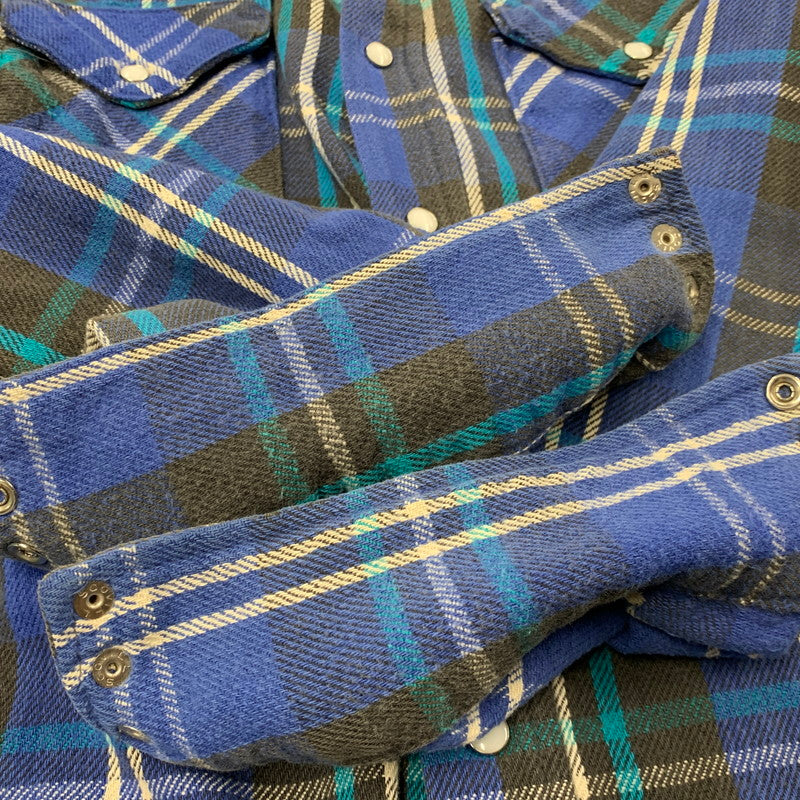 【中古品】【メンズ】 DAKOTA ダコタ USA製 80S HEAVY FLANNEL SHIRT ヘビー フランネル シャツ トップス 長袖 146-260828-ya-04-izu サイズ：L カラー：ブルー 万代Net店