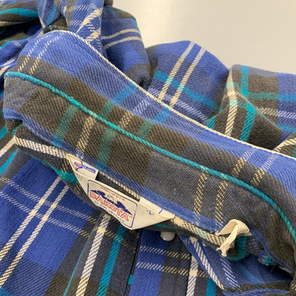 【中古品】【メンズ】 DAKOTA ダコタ USA製 80S HEAVY FLANNEL SHIRT ヘビー フランネル シャツ トップス 長袖 146-260828-ya-04-izu サイズ：L カラー：ブルー 万代Net店