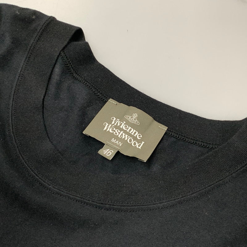 【中古品】【メンズ】 VIVIENNE WESTWOOD ヴィヴィアンウエストウッド MAN VW-LP-71503 TWILL EAGLE S S TEE トゥイル イーグル ショートスリーブ Tシャツ トップス 半袖 141-260828-ya-03-izu サイズ：46 カラー：ブラック 万代Net店