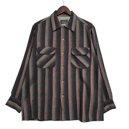 【中古品】【メンズ】 PENDLETON ペンドルトン OMBRE SHADOW PLAID BOARD SHIRT オンブレシャドー ボードシャツ チェック 長袖 146-260902-as-24-izu サイズ：M カラー：ブラック系 万代Net店