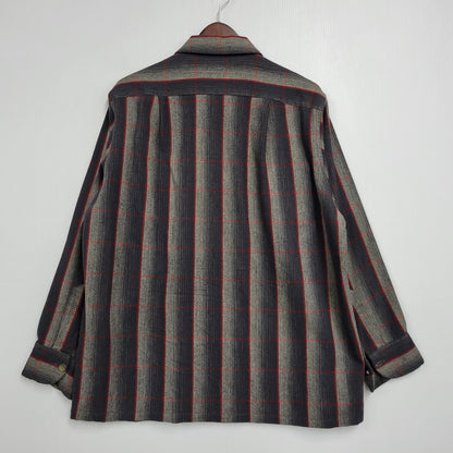 【中古品】【メンズ】 PENDLETON ペンドルトン OMBRE SHADOW PLAID BOARD SHIRT オンブレシャドー ボードシャツ チェック 長袖 146-260902-as-24-izu サイズ：M カラー：ブラック系 万代Net店