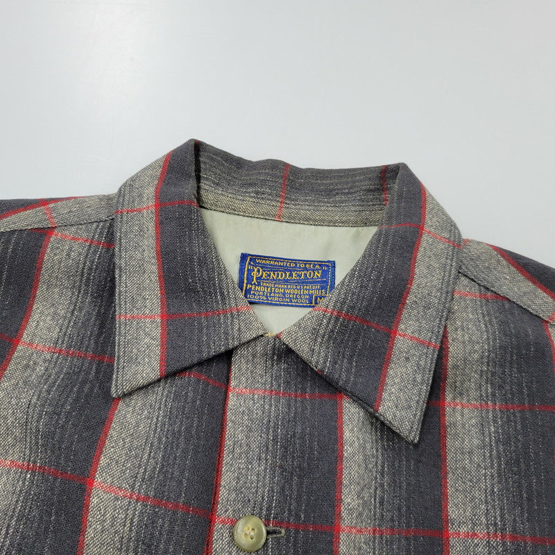 【中古品】【メンズ】 PENDLETON ペンドルトン OMBRE SHADOW PLAID BOARD SHIRT オンブレシャドー ボードシャツ チェック 長袖 146-260902-as-24-izu サイズ：M カラー：ブラック系 万代Net店