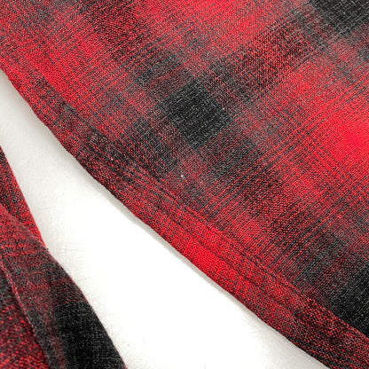 【中古品】【メンズ】 PENDLETON ペンドルトン OMBRE SHADOW PLAID BOARD SHIRT オンブレシャドー ボードシャツ チェック 長袖 146-260902-as-13-izu サイズ：M カラー：レッド×ブラック 万代Net店