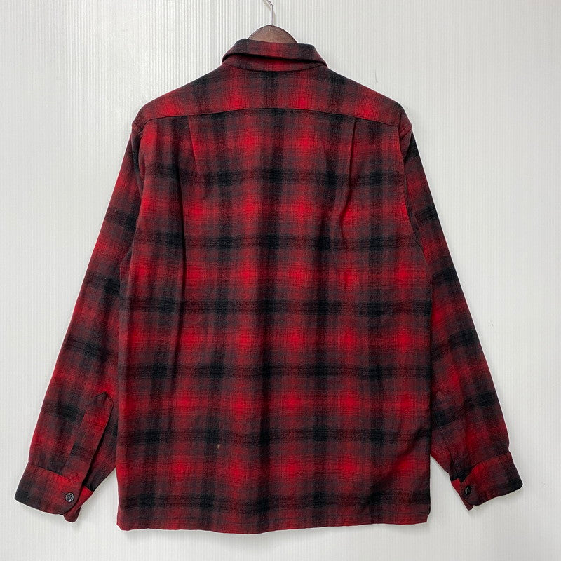 【中古品】【メンズ】 PENDLETON ペンドルトン OMBRE SHADOW PLAID BOARD SHIRT オンブレシャドー ボードシャツ チェック 長袖 146-260902-as-13-izu サイズ：M カラー：レッド×ブラック 万代Net店
