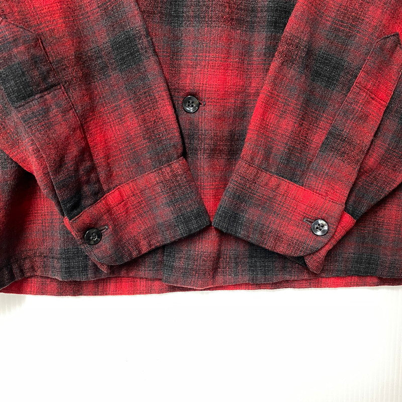 【中古品】【メンズ】 PENDLETON ペンドルトン OMBRE SHADOW PLAID BOARD SHIRT オンブレシャドー ボードシャツ チェック 長袖 146-260902-as-13-izu サイズ：M カラー：レッド×ブラック 万代Net店
