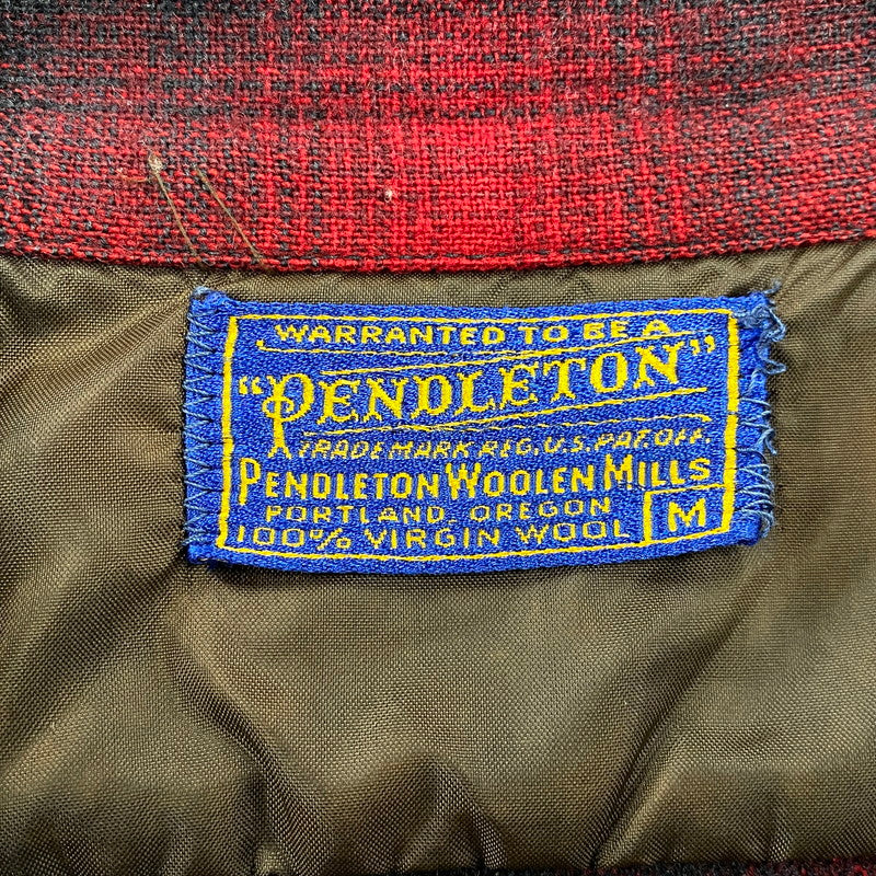 【中古品】【メンズ】 PENDLETON ペンドルトン OMBRE SHADOW PLAID BOARD SHIRT オンブレシャドー ボードシャツ チェック 長袖 146-260902-as-13-izu サイズ：M カラー：レッド×ブラック 万代Net店
