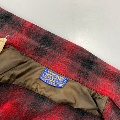 【中古品】【メンズ】 PENDLETON ペンドルトン OMBRE SHADOW PLAID BOARD SHIRT オンブレシャドー ボードシャツ チェック 長袖 146-260902-as-13-izu サイズ：M カラー：レッド×ブラック 万代Net店