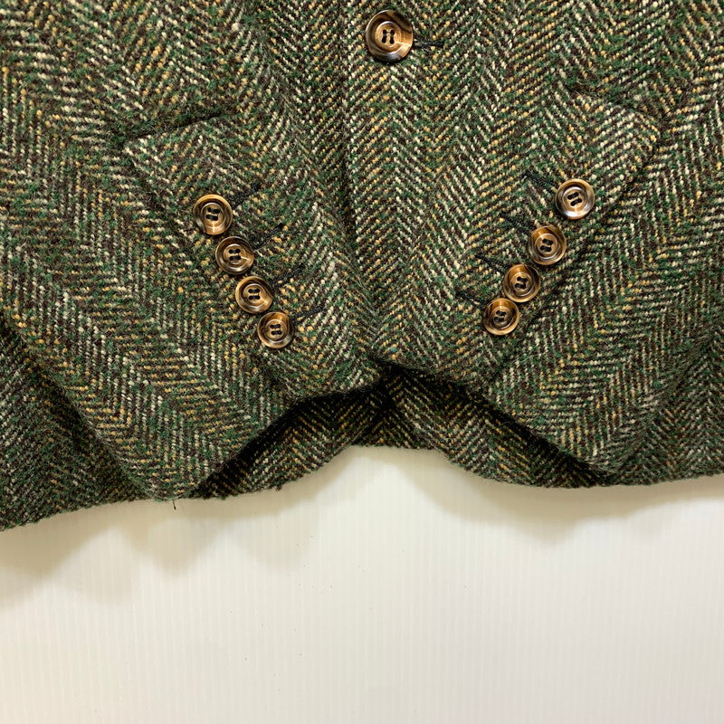 【中古品】【メンズ】 OLD WORK KARAKU オールド ワーク カラク ウール混 ツイード テーラードジャケット 145-260907-as-16-izu サイズ：L カラー：グリーン系 万代Net店