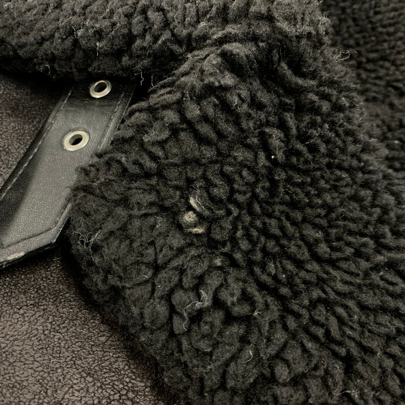 【中古品】【メンズ】 ZARA ザラ FAKE MOUTON BOA DOUBLE RIDERS JACKET フェイクムートン ボア ダブルライダース ジャケット 147-260907-as-17-izu サイズ：L カラー：ブラック 万代Net店
