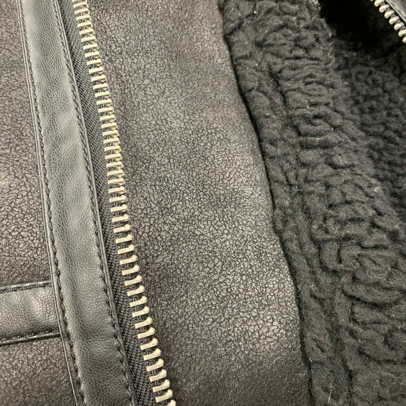 【中古品】【メンズ】 ZARA ザラ FAKE MOUTON BOA DOUBLE RIDERS JACKET フェイクムートン ボア ダブルライダース ジャケット 147-260907-as-17-izu サイズ：L カラー：ブラック 万代Net店
