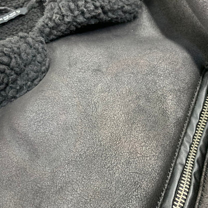 【中古品】【メンズ】 ZARA ザラ FAKE MOUTON BOA DOUBLE RIDERS JACKET フェイクムートン ボア ダブルライダース ジャケット 147-260907-as-17-izu サイズ：L カラー：ブラック 万代Net店