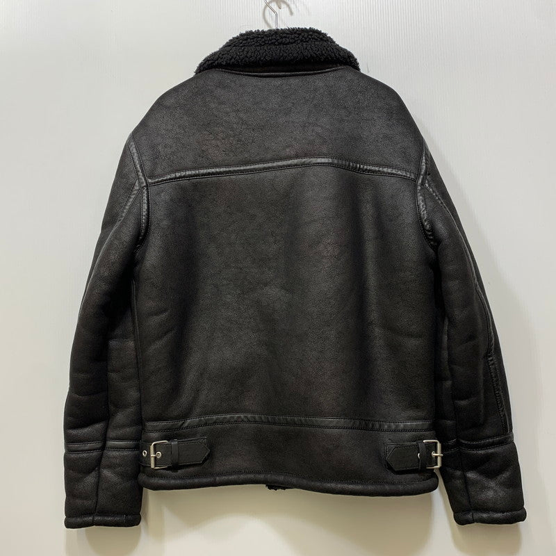 【中古品】【メンズ】 ZARA ザラ FAKE MOUTON BOA DOUBLE RIDERS JACKET フェイクムートン ボア ダブルライダース ジャケット 147-260907-as-17-izu サイズ：L カラー：ブラック 万代Net店