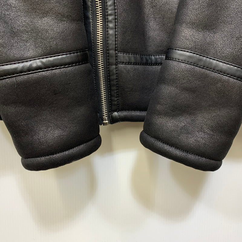 【中古品】【メンズ】 ZARA ザラ FAKE MOUTON BOA DOUBLE RIDERS JACKET フェイクムートン ボア ダブルライダース ジャケット 147-260907-as-17-izu サイズ：L カラー：ブラック 万代Net店