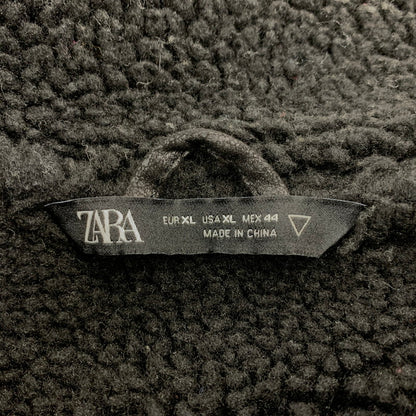【中古品】【メンズ】 ZARA ザラ FAKE MOUTON BOA DOUBLE RIDERS JACKET フェイクムートン ボア ダブルライダース ジャケット 147-260907-as-17-izu サイズ：L カラー：ブラック 万代Net店