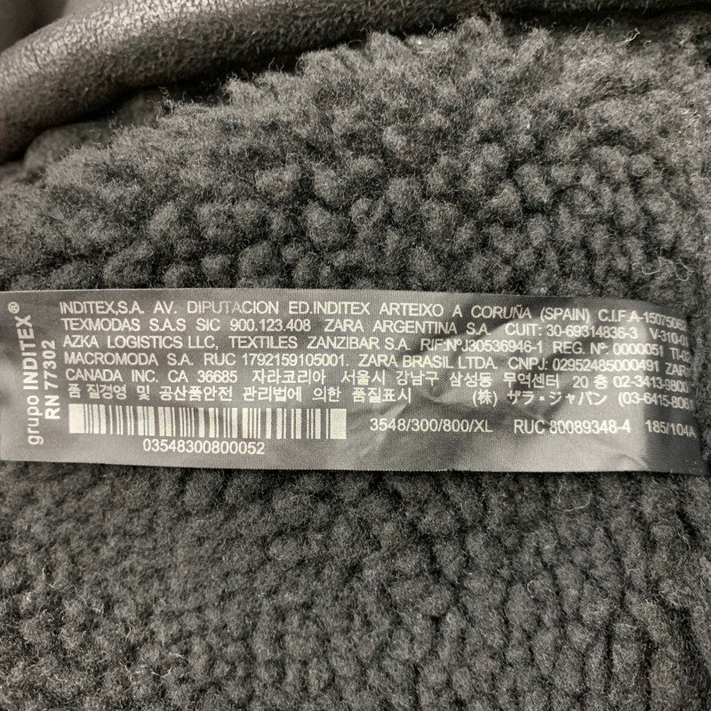 【中古品】【メンズ】 ZARA ザラ FAKE MOUTON BOA DOUBLE RIDERS JACKET フェイクムートン ボア ダブルライダース ジャケット 147-260907-as-17-izu サイズ：L カラー：ブラック 万代Net店