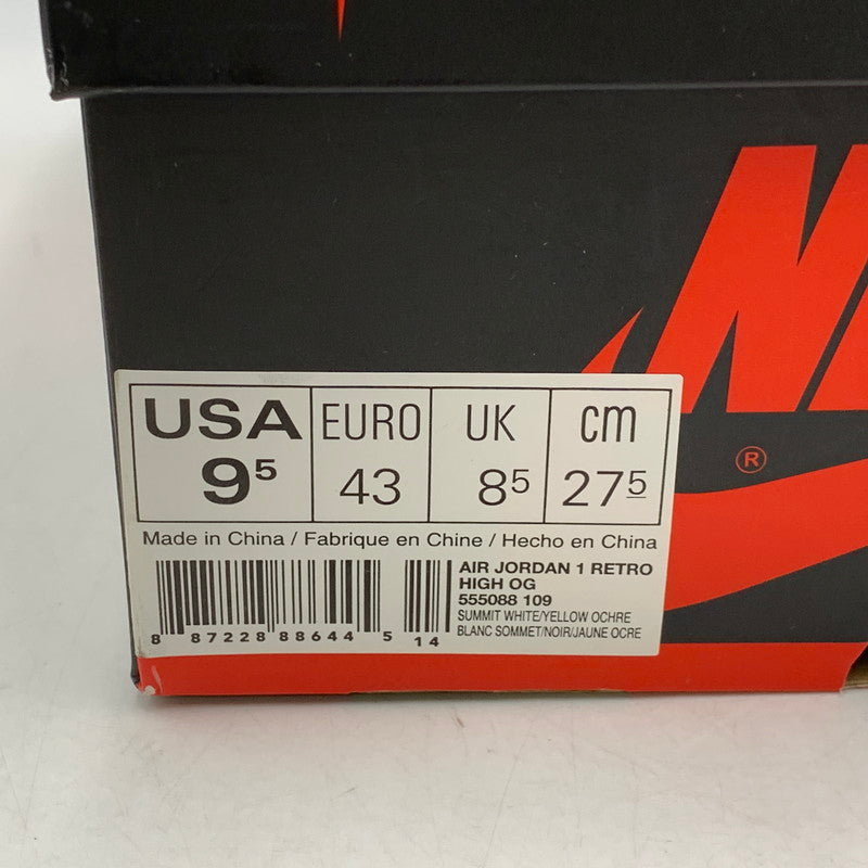 【中古品】【メンズ】 NIKE ナイキ 555088-109 AIR JORDAN エアジョーダン 1 RETRO HIGH OG レトロ ハイ オージー スニーカー シューズ 靴 160-260828-ya-12-izu サイズ：27.5cm カラー：SUMMIT WHITE/YELLOW OCHRE 万代Net店
