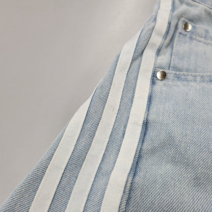 【中古品】【レディース】 adidas アディダス ADILENIUM DENIM CARGO PANTS IV9344 アディレニウム デニムカーゴパンツ 168-260829-as-14-izu サイズ：29 カラー：ライトインディゴ 万代Net店