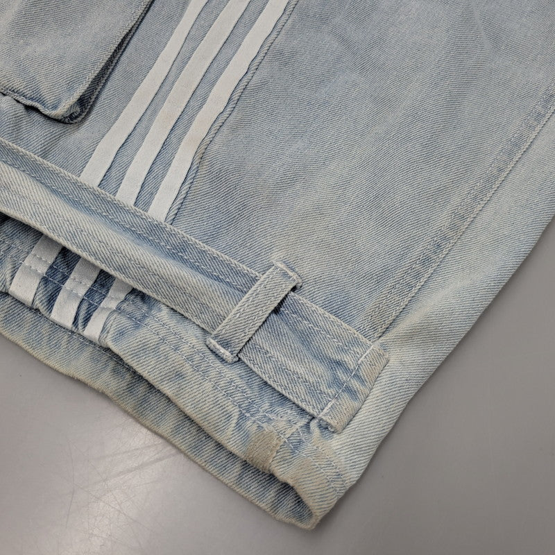 【中古品】【レディース】 adidas アディダス ADILENIUM DENIM CARGO PANTS IV9344 アディレニウム デニムカーゴパンツ 168-260829-as-14-izu サイズ：29 カラー：ライトインディゴ 万代Net店