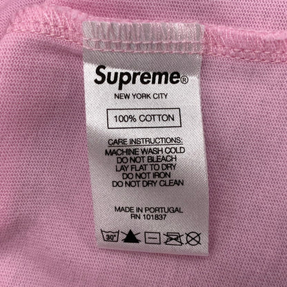 【中古品】【メンズ】 SUPREME シュプリーム 21SS OLD ENGLISH RHINESTONE SS TOP オールド イングリッシュ ラインストーン ショートスリーブ トップ 半袖 149-260827-cs-01-izu サイズ：XL カラー：ピンク 万代Net店