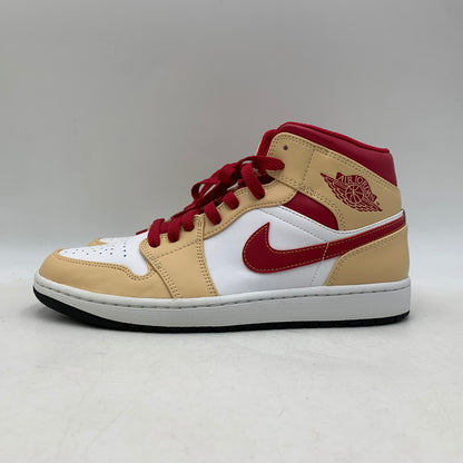 【中古品】【メンズ】 NIKE ナイキ 554724-201 AIR JORDAN 1 MID エア ジョーダン ワン ミッド スニーカー シューズ 靴 160-260910-cs-18-izu サイズ：27cm カラー：WHITE ONYX/LIGHT CURRY-WHITE 万代Net店