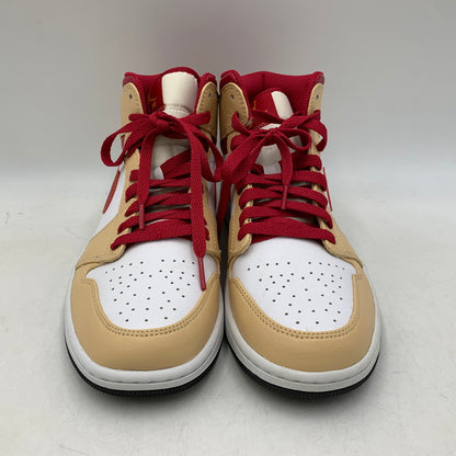 【中古品】【メンズ】 NIKE ナイキ 554724-201 AIR JORDAN 1 MID エア ジョーダン ワン ミッド スニーカー シューズ 靴 160-260910-cs-18-izu サイズ：27cm カラー：WHITE ONYX/LIGHT CURRY-WHITE 万代Net店