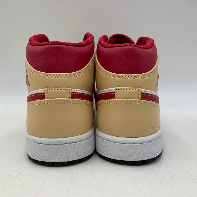 【中古品】【メンズ】 NIKE ナイキ 554724-201 AIR JORDAN 1 MID エア ジョーダン ワン ミッド スニーカー シューズ 靴 160-260910-cs-18-izu サイズ：27cm カラー：WHITE ONYX/LIGHT CURRY-WHITE 万代Net店