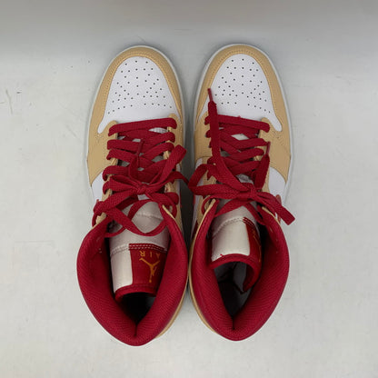 【中古品】【メンズ】 NIKE ナイキ 554724-201 AIR JORDAN 1 MID エア ジョーダン ワン ミッド スニーカー シューズ 靴 160-260910-cs-18-izu サイズ：27cm カラー：WHITE ONYX/LIGHT CURRY-WHITE 万代Net店