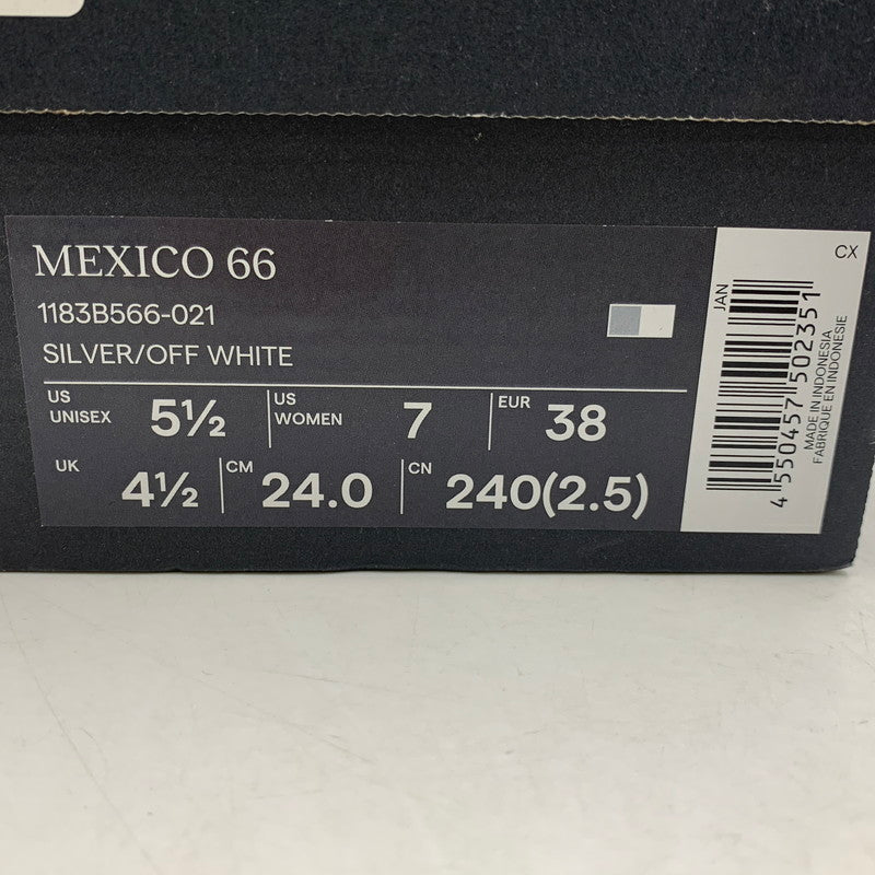 【現状渡し品】【レディース】 ONITSUKA TIGER オニツカタイガー 1183B566 MEXICO 66 メキシコ スニーカー シューズ 靴 166-260910-cs-17-izu サイズ：24cm カラー：SILVER/OFF WHITE 万代Net店