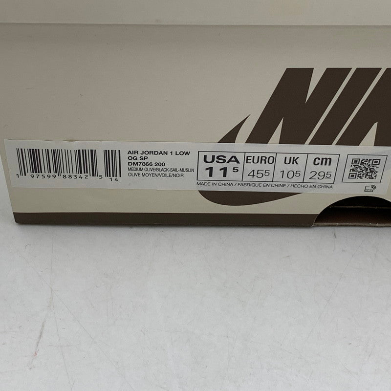 【中古品】【メンズ】 NIKE ナイキ×TRAVIS SCOTT トラヴィス スコット DM7866-200 AIR JORDAN エア ジョーダン 1 LOW OG ロー オージー SP スニーカー シューズ 靴 160-260828-ya-11-izu サイズ：29.5cm カラー：MEDIUM OLIVE/BLACK-SAIL-MUSLIN 万代Net店