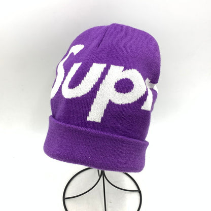 【中古品】【メンズ/レディース】 SUPREME シュプリーム BIG LOGO BEANIE ビッグ ロゴ ビーニー ニット帽 帽子 185-260828-ya-10-izu サイズ：F カラー：パープル 万代Net店