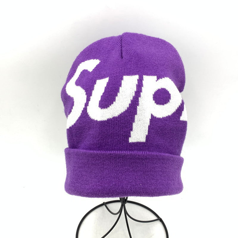 【中古品】【メンズ/レディース】 SUPREME シュプリーム BIG LOGO BEANIE ビッグ ロゴ ビーニー ニット帽 帽子 185-260828-ya-10-izu サイズ：F カラー：パープル 万代Net店