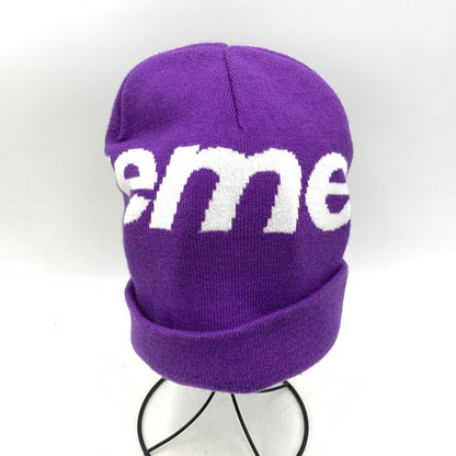 【中古品】【メンズ/レディース】 SUPREME シュプリーム BIG LOGO BEANIE ビッグ ロゴ ビーニー ニット帽 帽子 185-260828-ya-10-izu サイズ：F カラー：パープル 万代Net店