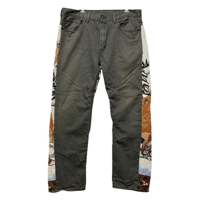 【現状渡し品】【メンズ】 USED REMAKE KNIT DENIM PANTS リメイク ニット デニムパンツ 158-260907-as-24-izu カラー：マルチカラー 万代Net店