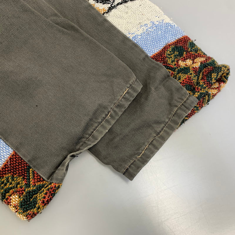 【現状渡し品】【メンズ】 USED REMAKE KNIT DENIM PANTS リメイク ニット デニムパンツ 158-260907-as-24-izu カラー：マルチカラー 万代Net店
