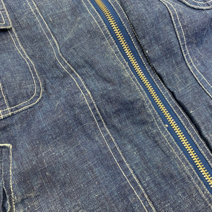 【中古品】【メンズ】 PARAMAS 4509 LINEN ZIP JACKET リネン ジップ ジャケット アウター 147-260907-cs-13-izu サイズ：3 カラー：インディゴ 万代Net店