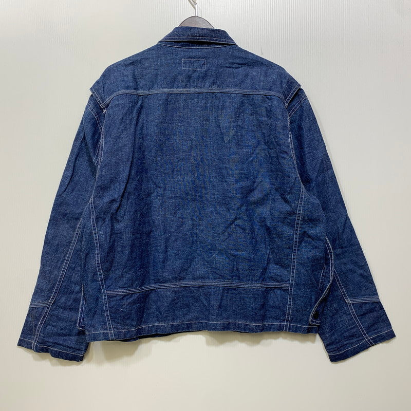 【中古品】【メンズ】 PARAMAS 4509 LINEN ZIP JACKET リネン ジップ ジャケット アウター 147-260907-cs-13-izu サイズ：3 カラー：インディゴ 万代Net店
