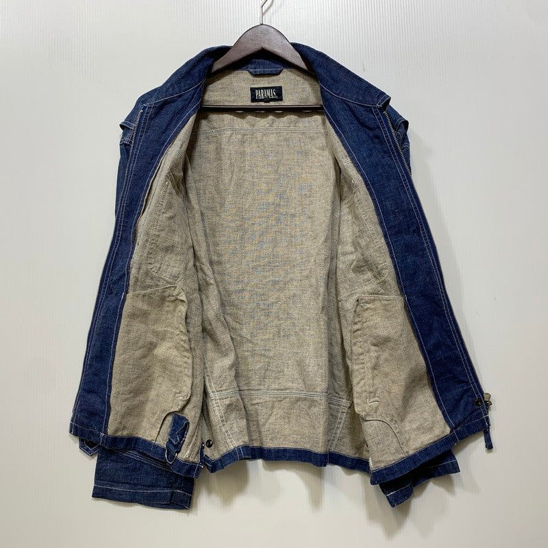 【中古品】【メンズ】 PARAMAS 4509 LINEN ZIP JACKET リネン ジップ ジャケット アウター 147-260907-cs-13-izu サイズ：3 カラー：インディゴ 万代Net店