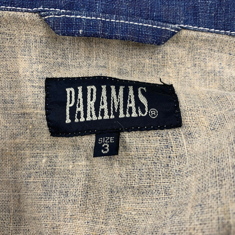 【中古品】【メンズ】 PARAMAS 4509 LINEN ZIP JACKET リネン ジップ ジャケット アウター 147-260907-cs-13-izu サイズ：3 カラー：インディゴ 万代Net店