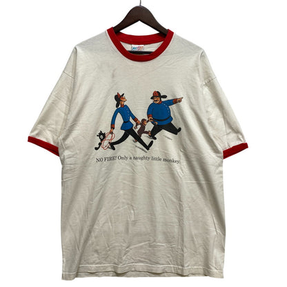 【中古品】【メンズ】 ACTON アクトン USA製 CURIOUS GEORGE LINGER TEE おさるのジョージ リンガー Tシャツ トップス 146-260902-kh-09-izu サイズ：XL カラー：ホワイト系×レッド 万代Net店