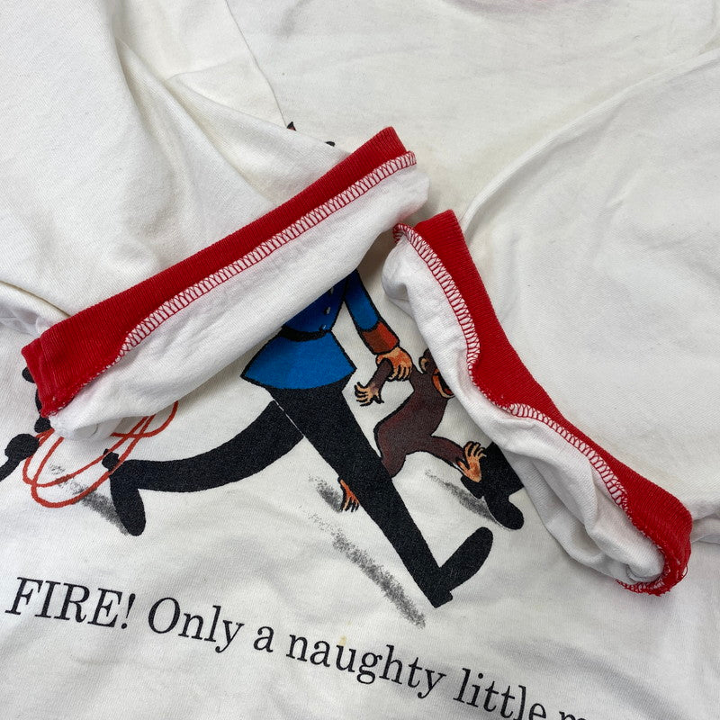 【中古品】【メンズ】 ACTON アクトン USA製 CURIOUS GEORGE LINGER TEE おさるのジョージ リンガー Tシャツ トップス 146-260902-kh-09-izu サイズ：XL カラー：ホワイト系×レッド 万代Net店