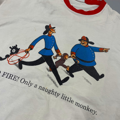 【中古品】【メンズ】 ACTON アクトン USA製 CURIOUS GEORGE LINGER TEE おさるのジョージ リンガー Tシャツ トップス 146-260902-kh-09-izu サイズ：XL カラー：ホワイト系×レッド 万代Net店