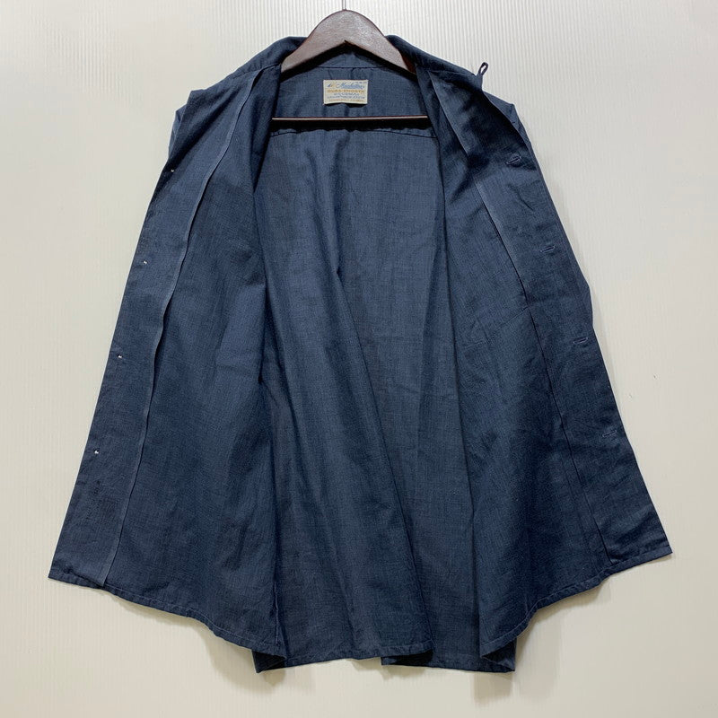 【中古品】【メンズ】 MANHATTAN マンハッタン 60’S DURA-SMOOTH LS OPEN COLLAR SHIRT デュラスムース ロングスリーブ オープン カラー シャツ トップス 長袖 146-260907-cs-15-izu サイズ：M カラー：ネイビー 万代Net店