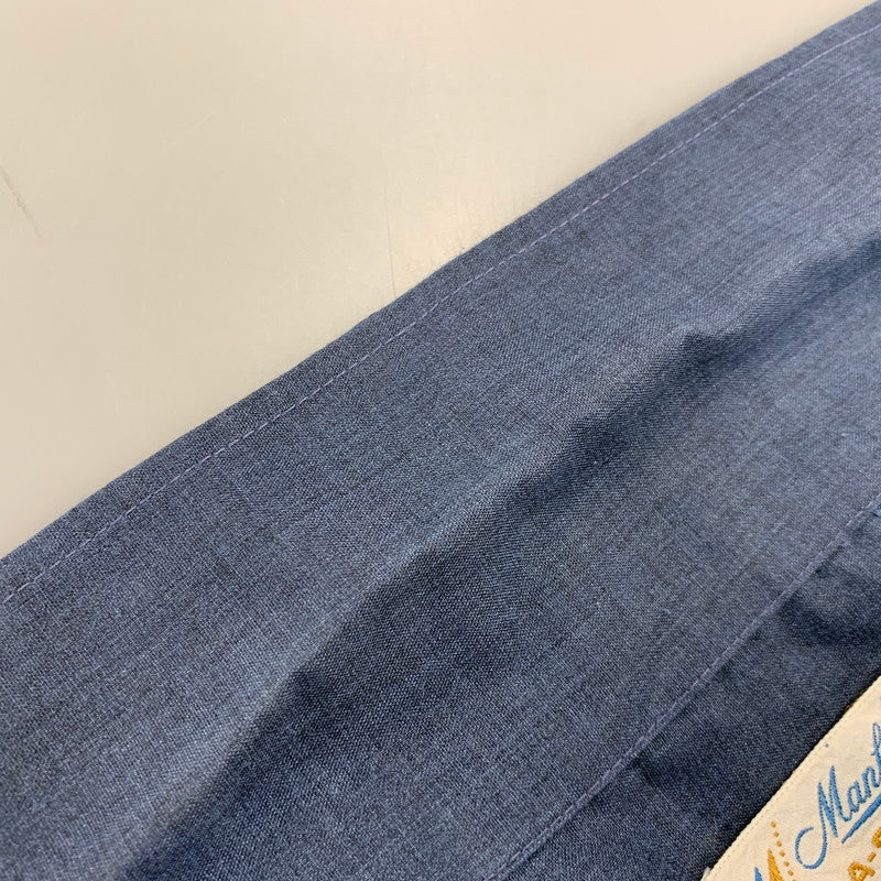 【中古品】【メンズ】 MANHATTAN マンハッタン 60’S DURA-SMOOTH LS OPEN COLLAR SHIRT デュラスムース ロングスリーブ オープン カラー シャツ トップス 長袖 146-260907-cs-15-izu サイズ：M カラー：ネイビー 万代Net店