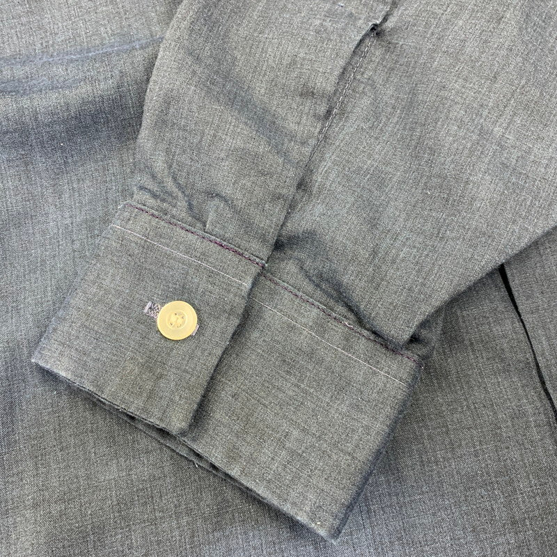 【中古品】【メンズ】 MANHATTAN マンハッタン 60’S DURA-SMOOTH LS OPEN COLLAR SHIRT デュラスムース ロングスリーブ オープン カラー シャツ トップス 長袖 146-260907-cs-15-izu サイズ：M カラー：ネイビー 万代Net店