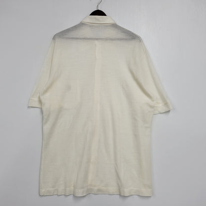 【中古品】【メンズ】 Pierre Cardin ピエールカルダン KNIT S/S SHIRT ニット 半袖 シャツ フランス製 141-260829-as-10-izu サイズ：6 カラー：アイボリー 万代Net店