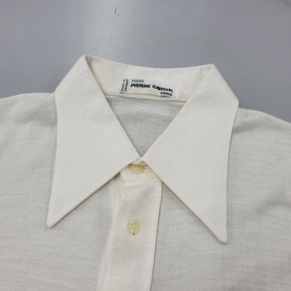 【中古品】【メンズ】 Pierre Cardin ピエールカルダン KNIT S/S SHIRT ニット 半袖 シャツ フランス製 141-260829-as-10-izu サイズ：6 カラー：アイボリー 万代Net店
