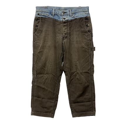 【中古品】【メンズ】 MIHARA YASUHIRO ミハラヤスヒロ DOCKING DENIM PAINTER PANTS 11072195 ドッキング デニム ペインターパンツ 151-260907-as-23-izu サイズ：S カラー：インディゴ×チャコール 万代Net店